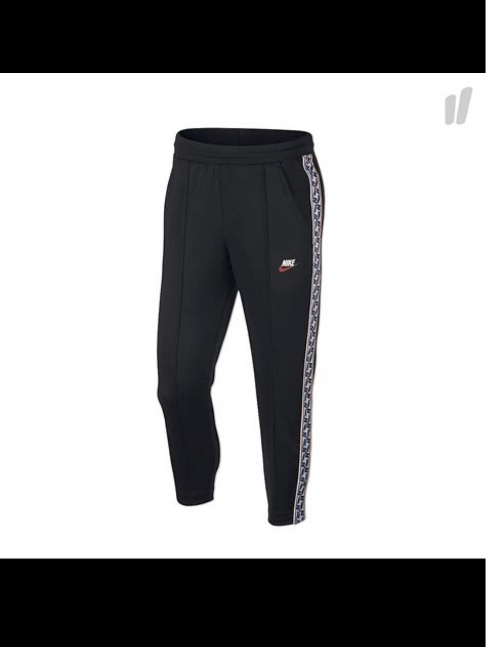 Nike Men’s Black Tapered Track Pants with Side Tape